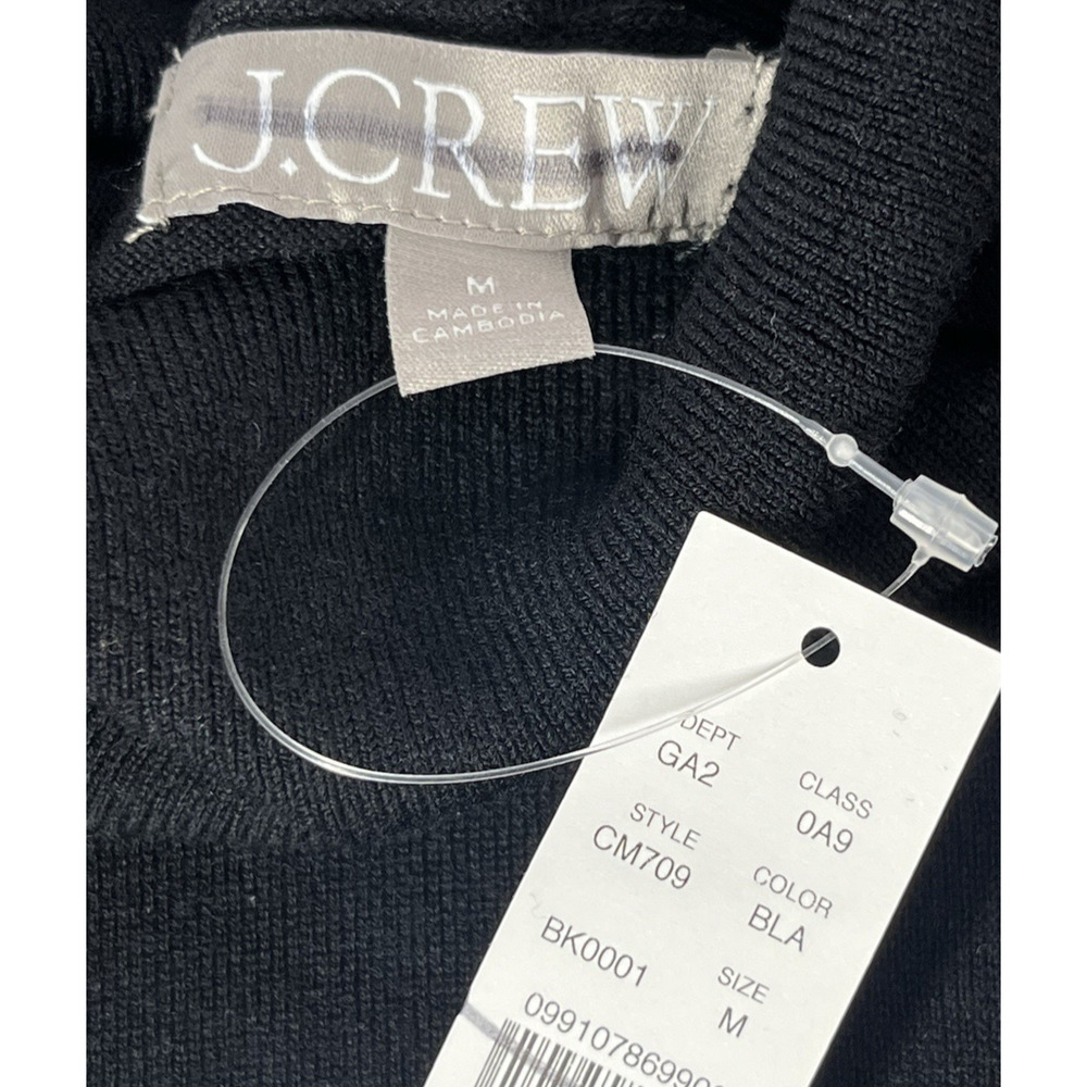 J Crew Carolyn Turtleneck Sweater Merino Wool Medium Black Lightweight Capsule - Picture 6 of 8